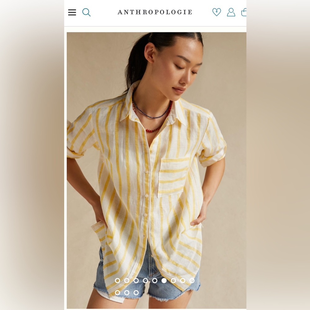 Anthropology Maeve High-Low Buttondown. Size X-Small. NWOT.